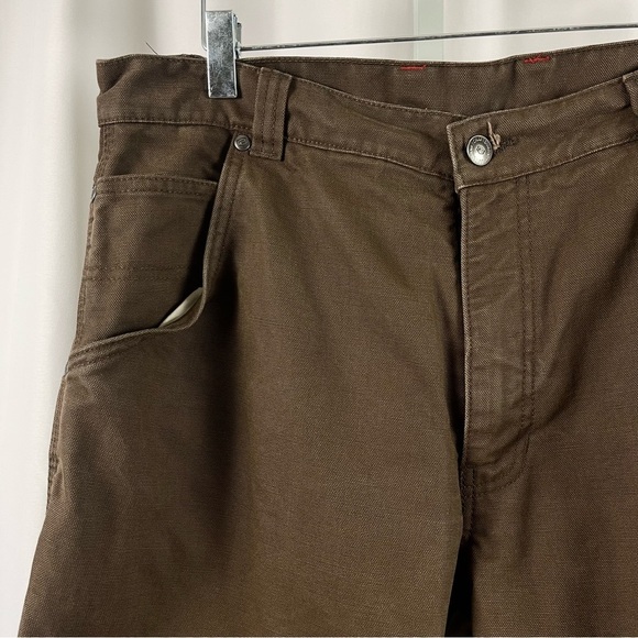 Craftsman 36 x 30 Chocolate Brown Workwear Dungaree Pants Outdoor Heavy Duty - Picture 6 of 6